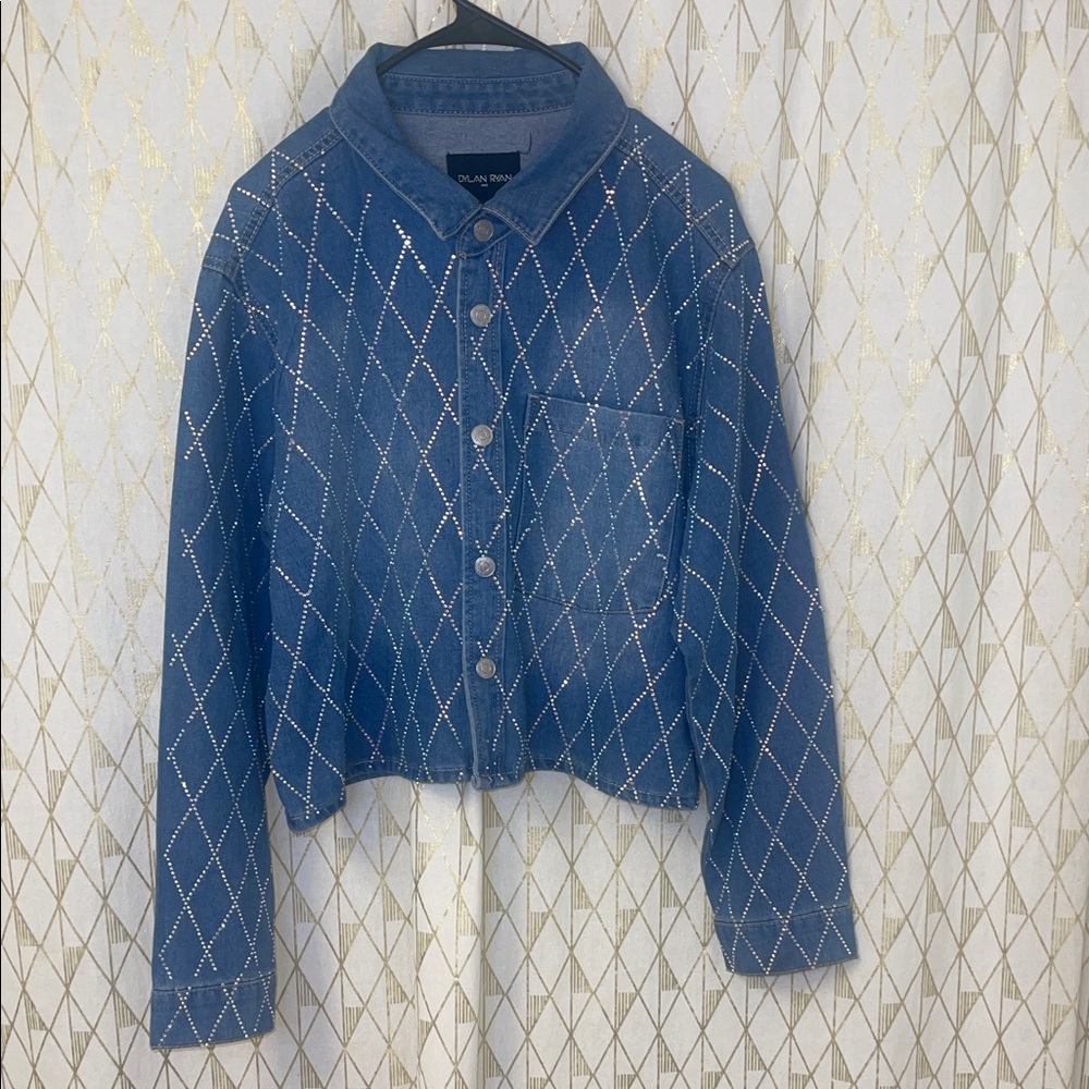 Blue Denim Jacket with Silver Accents